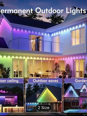 Permanent Outdoor Lights 15m RGB with app control, new