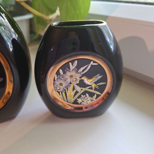 Two Japanese porcelain vases 24KT gold, new