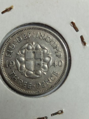 Μεγάλη Βρετανία 3 Pence 1940 ασημένιο μεταχειρισμένο