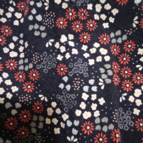 Benetton Blue Dark Floral Dress-Overall 110cm 4-5 Years Like New