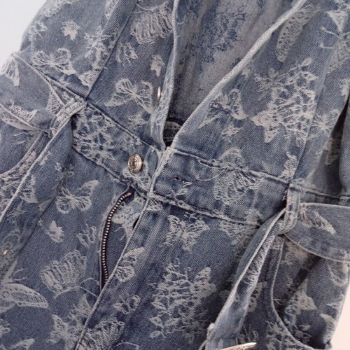 Denim jumpsuit with butterfly designs new, sisters boutique