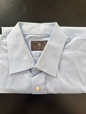M&S men's shirt used, size XL, blue, cotton