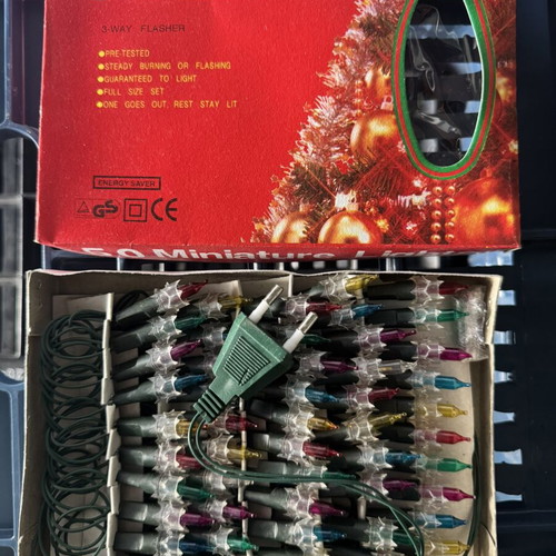 Vintage Christmas star-shaped string lights, 50 bulbs