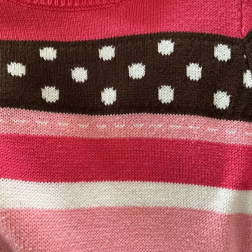 Long-sleeve pink fuchsia striped dress for 6-7 years like new