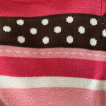 Long-sleeve pink fuchsia striped dress for 6-7 years like new