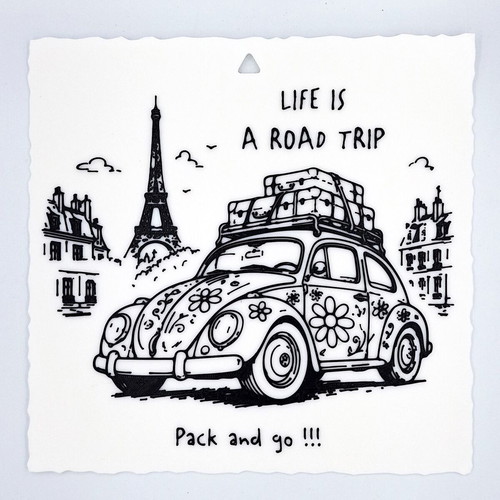 Scarabeus in Paris 3D printed relief art, new