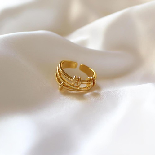 Gold-Plated Adjustable Ring New, Modern Design