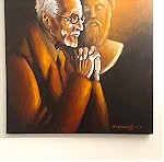  Χειροποίητος Πίνακας ζωγραφικης " Ο φιλόσοφος Γιουνγκ" ζωγραφισμένος σε καμβά