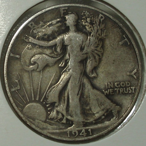 U.S.A ½ Dollar 1941 Walking Liberty coin used