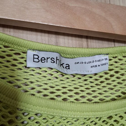 Bershka mesh top like new, electric green