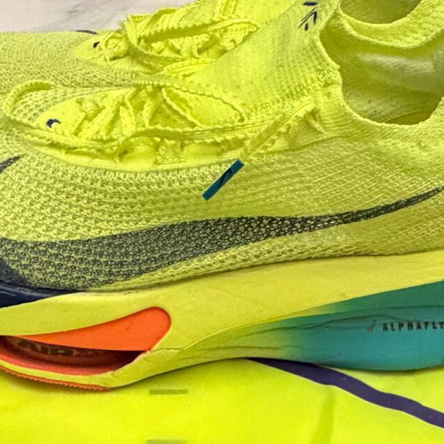 Nike Air Zoom AlphaFly Next 3% used yellow athletic shoes No43