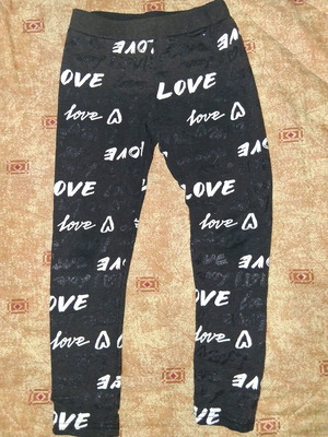 Children's leggings used, size 140 cm, black and white