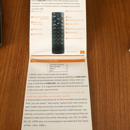 USB phone Skype U401-M with slim design