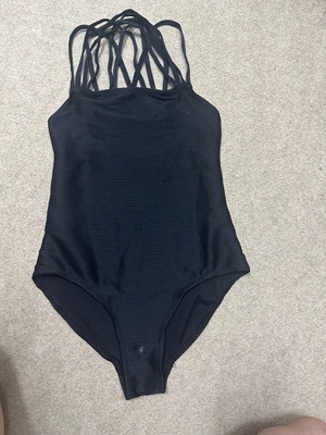 Esmara women's black one-piece swimsuit like new, ribbed fabric