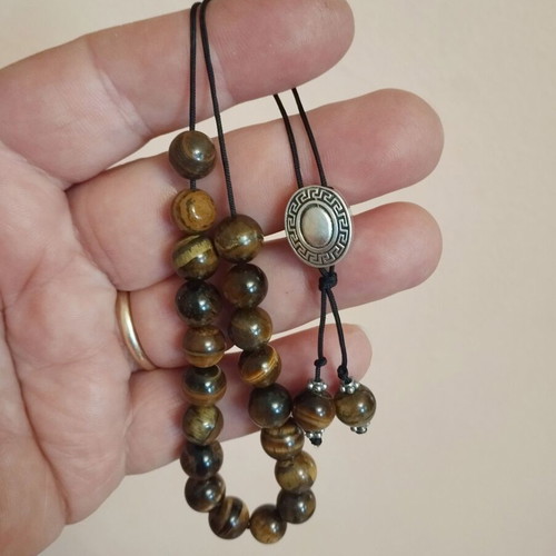 Worry beads with tiger eye semiprecious stones new