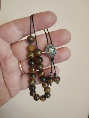 Worry beads with tiger eye semiprecious stones new