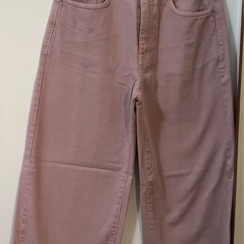 Bershka wide leg pink jeans like new, cropped