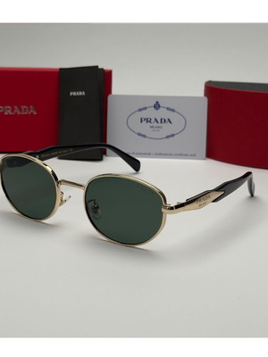 Слънчеви очила Prada Milano Round Classic Edition нови, черно и златно
