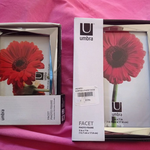 Umbra inox photo frame set new, 12.7x17.8 cm and 10.2x15.2 cm