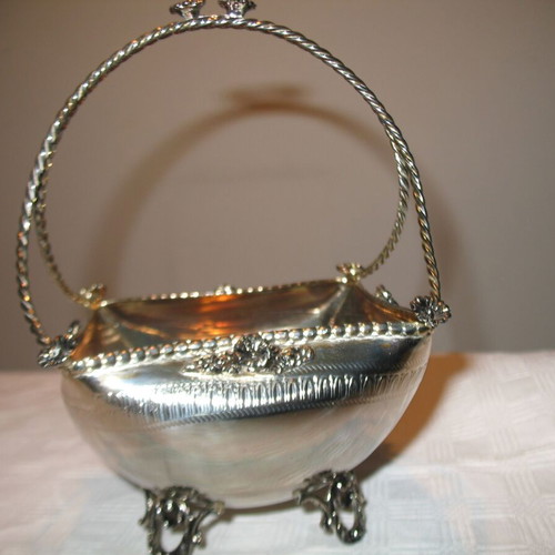 Silver-plated fondue pot like new, height 17 cm