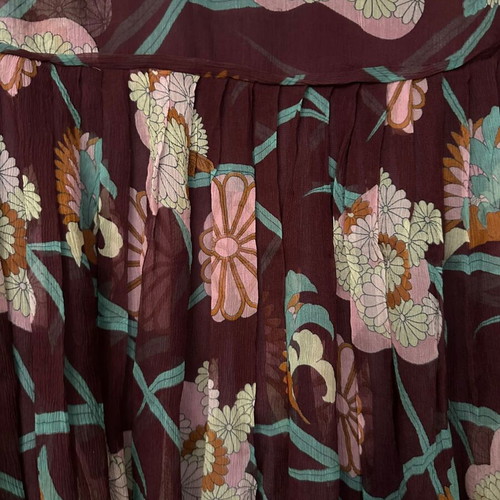 Sisley silk floral skirt, size L