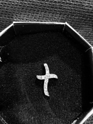 Silver cross new with modern design and zircon