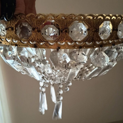 Vintage crystal chandelier set, 2 pieces