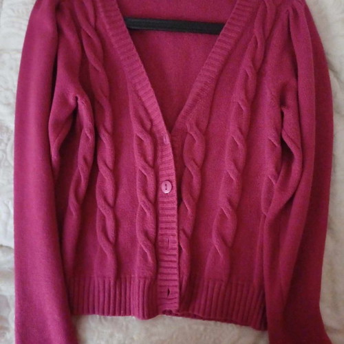 Forel Women's Knitted Cardigan Pink Fuchsia Like New