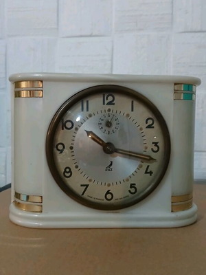 JAZ French table clock 1960 used with minor cracks