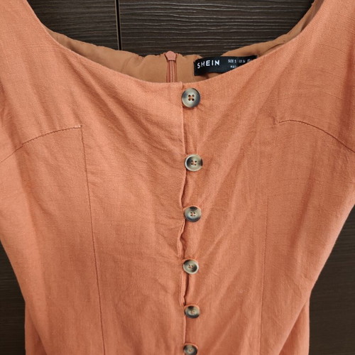 Shein linen dress, small, orange, midi