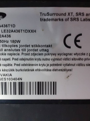 Samsung 32” πλακέτες μεταχειρισμένες για μοντέλο LE32A436T1D