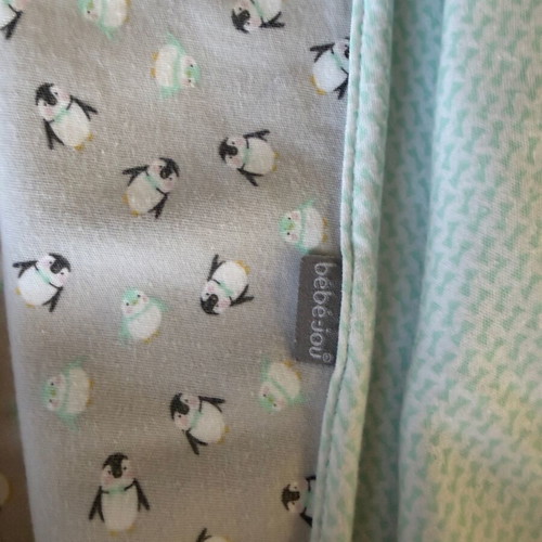 Bébé-jou Baby Blanket Double-Sided Like New, Cotton, Penguins