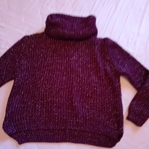 Zara turtleneck sweater new with silver details, red