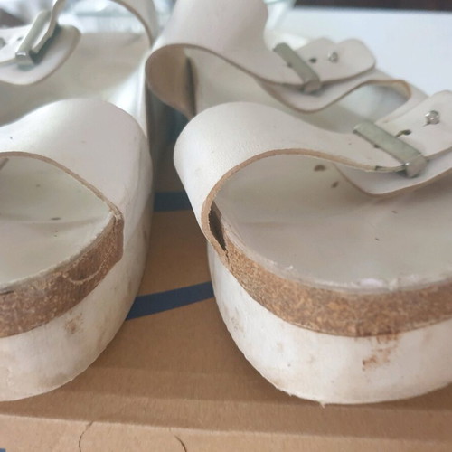 Platform slippers used, size 37, white color