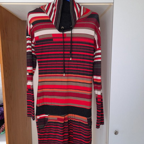 strapless open back dress Plus Size Striped Lace-Up Sweater Dress