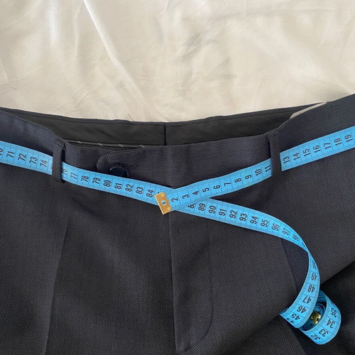 Men's suit wool summer dark blue size 46 with two blue ties like new