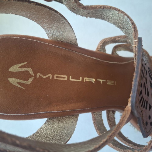 Mourtzi platform sandals size 38 like new, brown, 10 cm heel