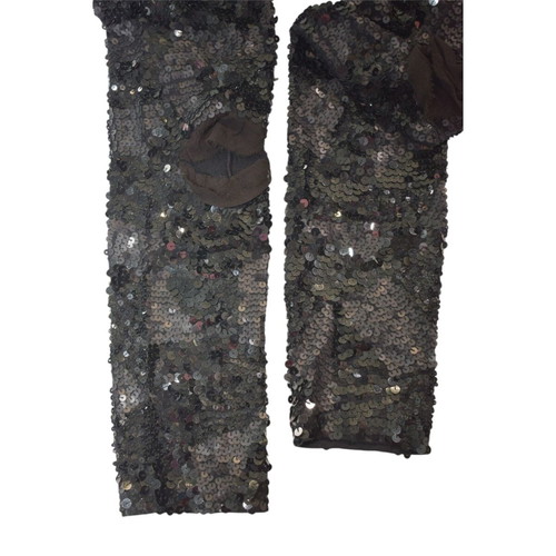 P.A.R.O.S.H. black sequin leggings with cutouts, size M