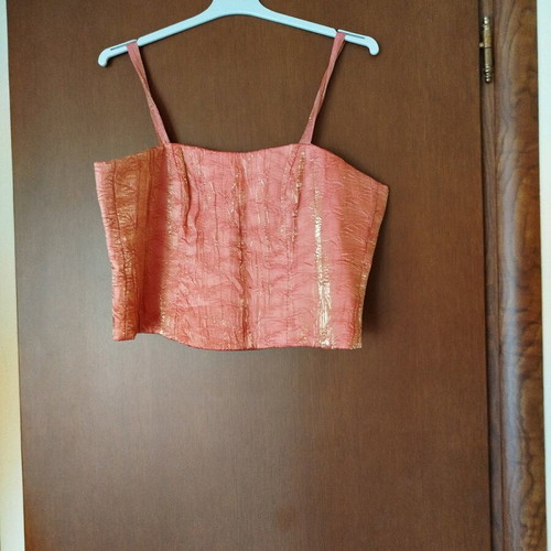 Vintage formal set used skirt mermaid top scarf apricot