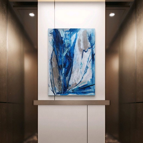 You Are Free Abstract Large Painting New, Acrylic on Paper