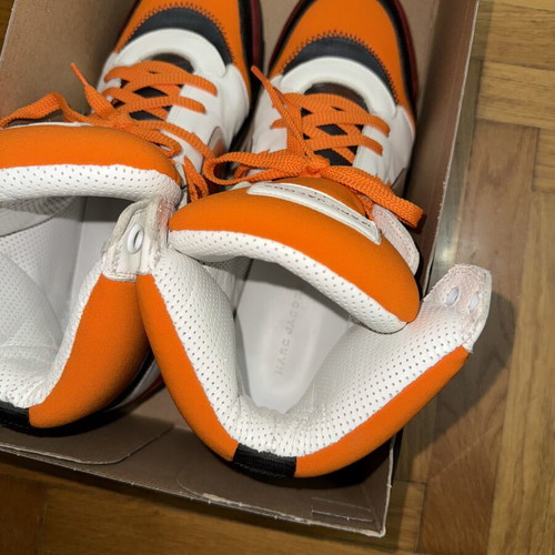 Marc Jacobs Hightop Sneakers used, size 45, white and orange