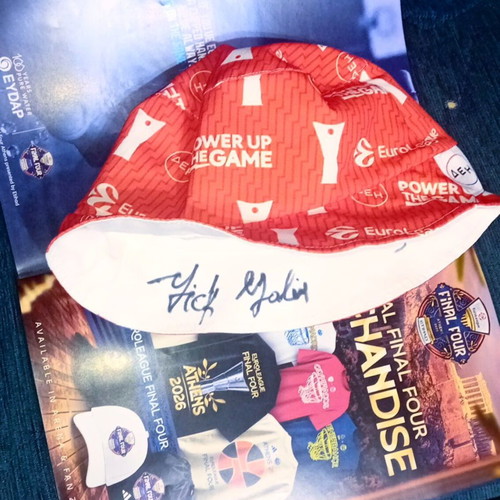 Euroleague 2026 Final Four Athens Cap Signed by Legend Nik Galis New
