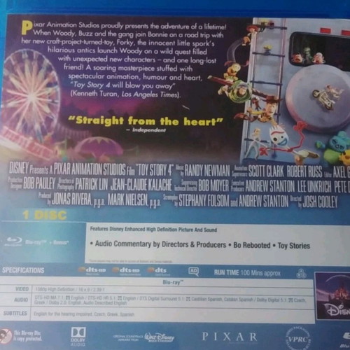 Toy Story 4 Blu-Ray like new, Greek audio and subtitles