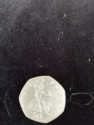50 Pence Coin like new, United Kingdom with Queen Elizabeth II portrait