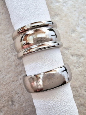 Boho Minimal Silver Rings Set 2 platinum plated new