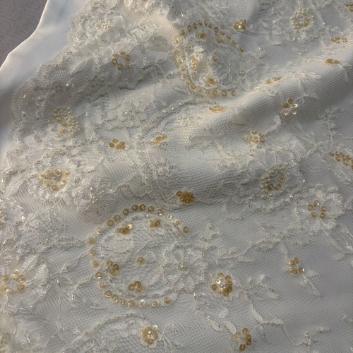 Augusta Jones wedding dress size 16, ivory lace with gold details