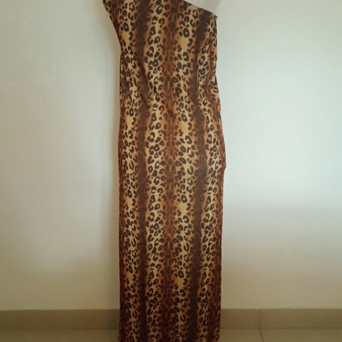 One-Shoulder Leopard Maxi Dress lightweight, flowy, like new