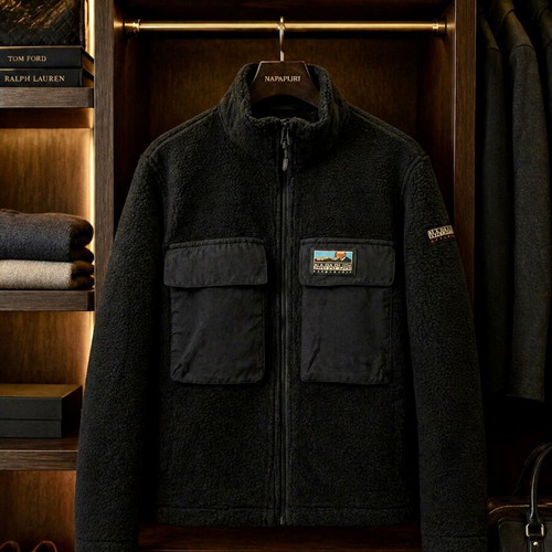 Napapijri fleece jacket like new, size XS, black