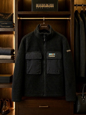 Napapijri fleece jacket like new, size XS, black