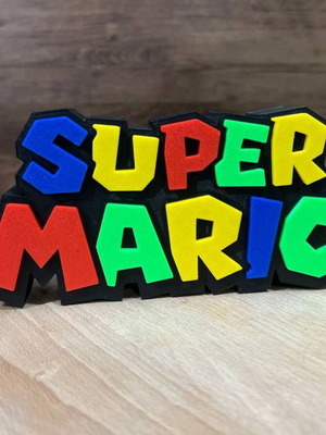 3D Super Mario Sign new, made of PLA plastic
